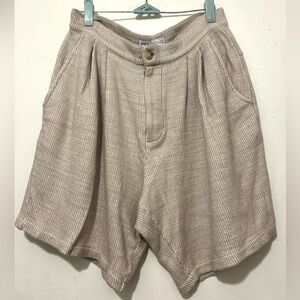 Zara Beige Textured Women's Bermudas